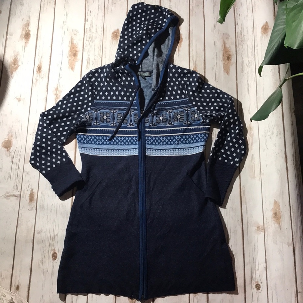 🐑 Title Nine Woolicious Full Zip Sweater Tunic Sz. Medium (Merino wool & poly.)